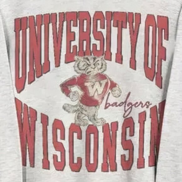 Vintage 90s Wisconsin Badgers Football Sweatshirt University of Wisconsin Shirt - Picture 3 of 4